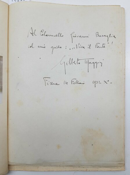 Gilberto Maggini I Sonetti del Fante dedica autografa pi˘ due …