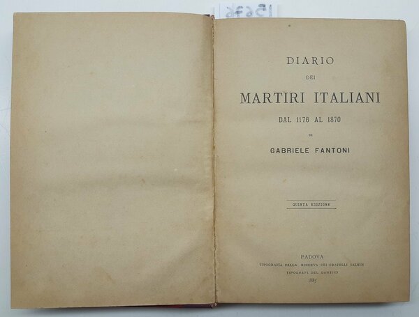 Gabriele Fantoni Diario dei martiri italiani dal 1176 al 1870 …