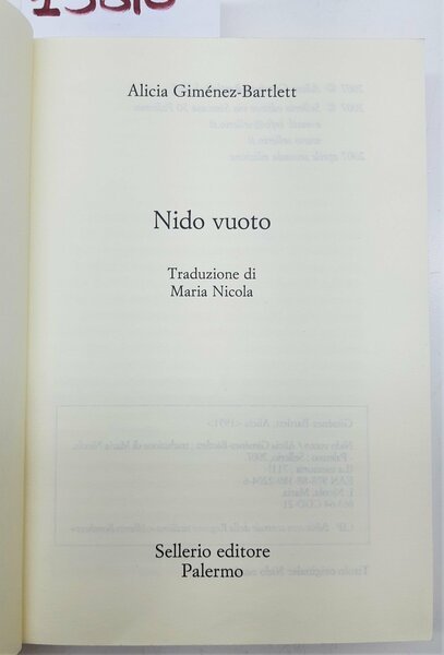Alicia Gimenez Bartlett Nido vuoto Sellerio 2° edizione 2007