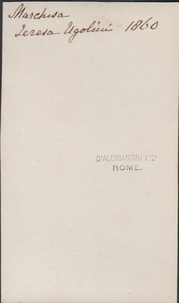 Foto photo cdv marchesa Teresa Ugolini by F.lli d'Alessandri 1860