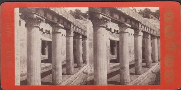 Foto stereoscopica casa d'Argo Ercolano by Sommer 1890 c.a.