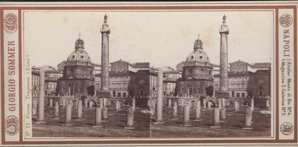 Foto stereoscopica Colonna e foro Traiano Roma by Sommer 1890 …