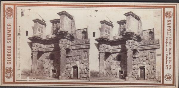 Foto stereoscopica Tempio di Minerva Roma by Sommer 1890 c.a.