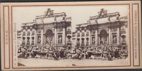 Foto stereoscopica Fontana di Trevi Roma by Sommer & Behles …