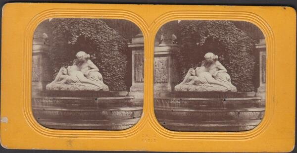 Foto stereoscopica Fontana de Medici giardini del Lussemburgo Parigi 1880 …