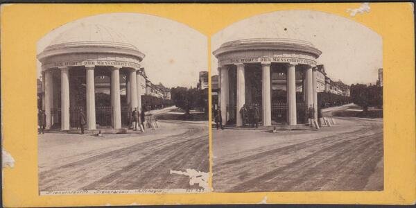 Foto stereoscopica Padiglione della Franzensquelle Franzensbad 1880 c.a.