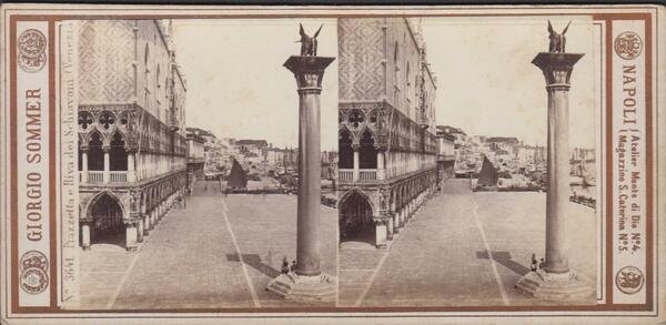 Foto stereoscopica Piazzetta e Riva degli Schiavoni Venezia by Sommer …