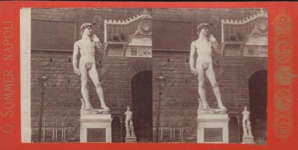 Foto stereoscopica David di Michelangelo Firenze by Sommer 1890 c.a.