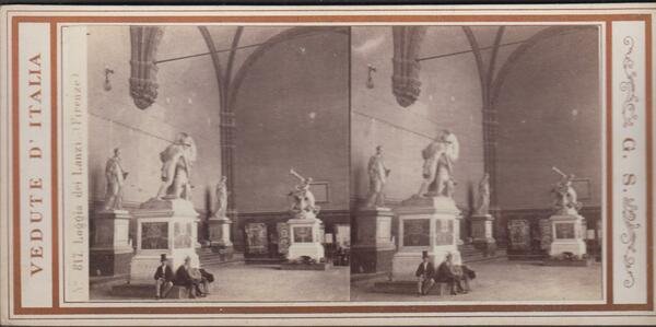 Foto stereoscopica Loggia dei Lanzi Firenze by Sommer 1890 c.a.