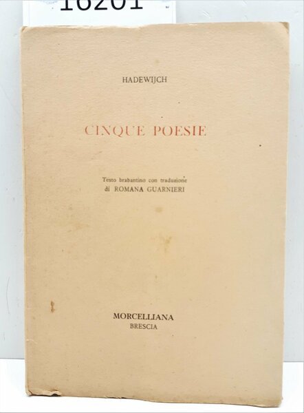 Hadewijch Cinque Poesie Traduzione Romana Guarnieri Marcelliana Brescia 1947