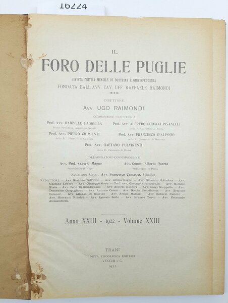 Il foro delle Puglie rivistasta critica mensile di dottrina e …