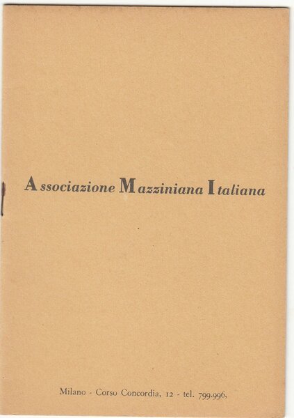 Associazione mazziniana Italiana Milano senza data