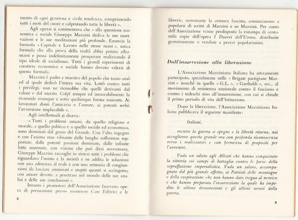 Associazione mazziniana Italiana Milano senza data