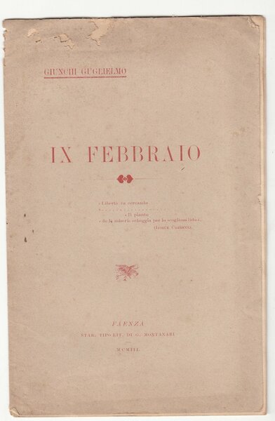 Giunchi Guglielmo IX febbraio Faenza Montanari 1903
