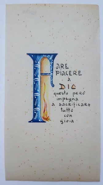 Antico biglietto preghiera manufatto 1930 c.a.