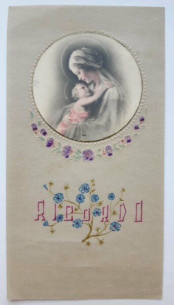 Santino manufatto holy card ricordo 50° anno di sacerdozio 1948