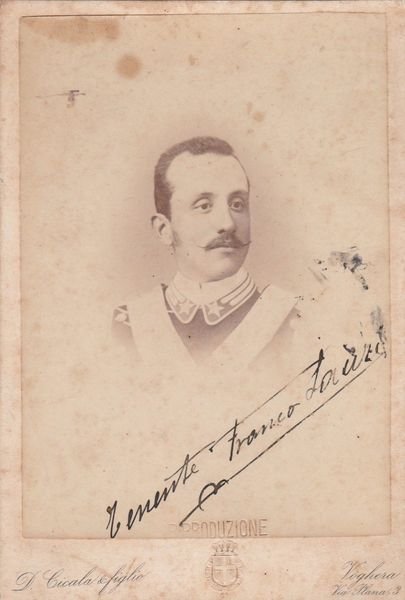 Foto photo cabinet card tenente Franco Lanzi Reggimento cavalleggeri di …