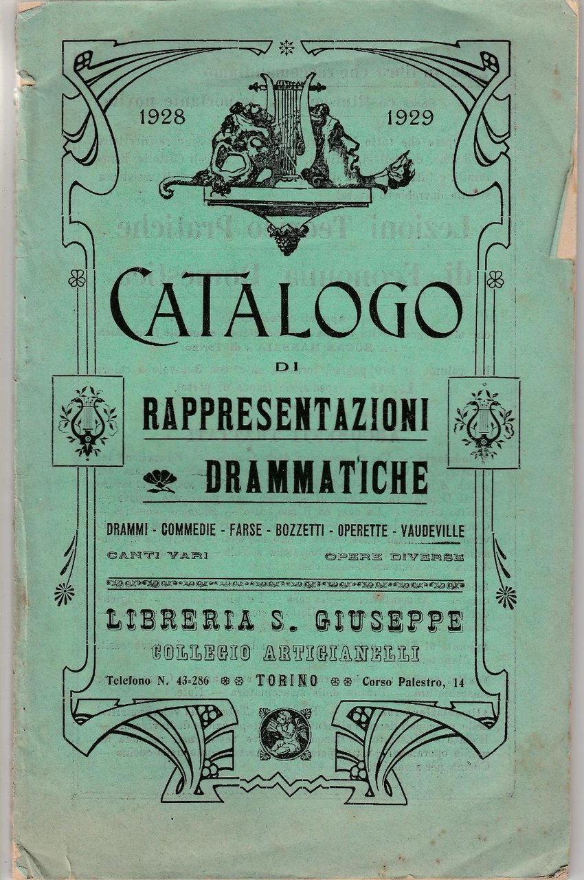 1828 1829 Catalogo Di Rappresentazioni Drammatiche Libreria S. Giuseppe 2795