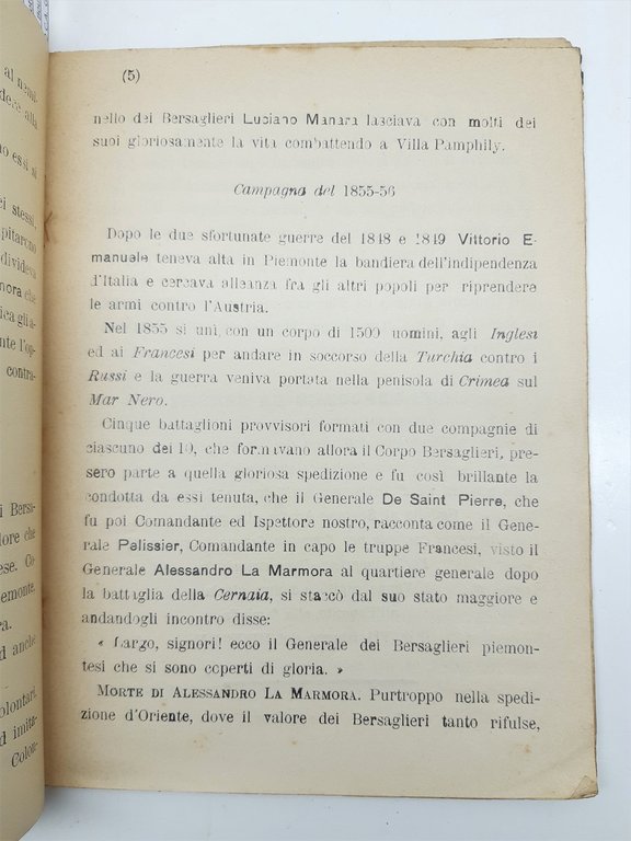 19∞ battaglione Bersaglieri Sunto della storia dei Bersaglieri 1920 c.a.