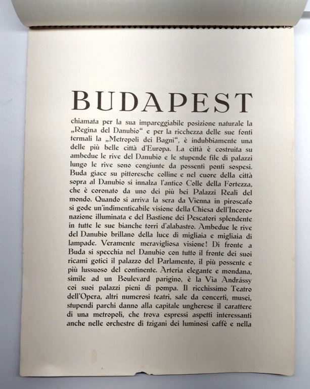 1939 Budapest Ungheria Calendario settimanale Ufficio Turistico di Budapest