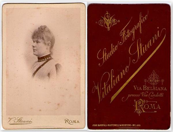 Foto photo cabinet card gentildonna in posa by V. Stuani …