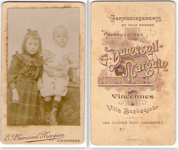 Foto photo cdv bambini in posa by E. Dumesnil Marguin …