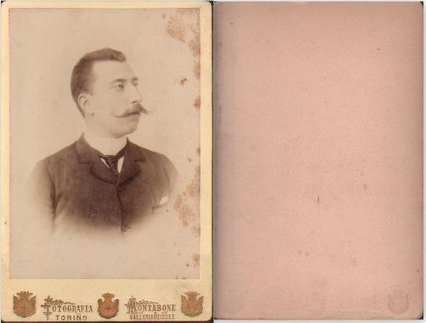 Foto photo cabinet card gentiluomo con baffi a manubrio by …