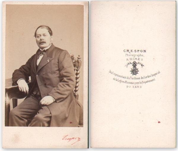 Foto photo ritratto di gentiluomo seduto by Crespon Nimes cdv …