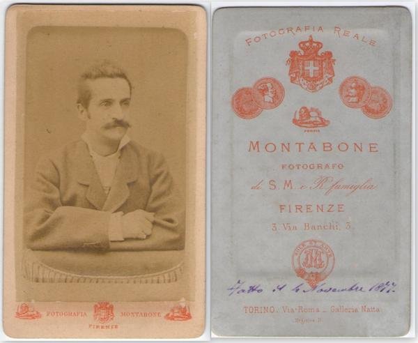 Foto photo ritratto di Oreste Settimio by Montabone Firenze cdv …