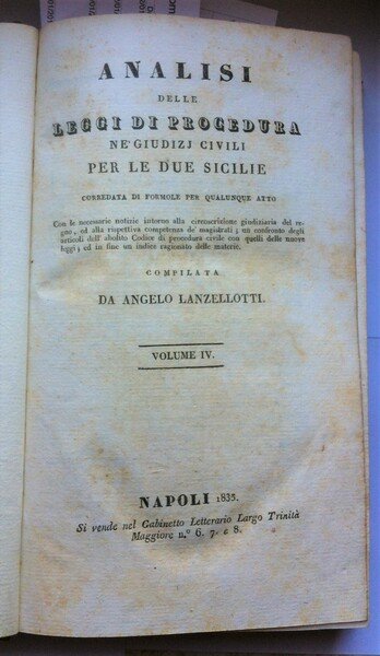 A. Lanzellotti Analisi delle leggi di procedura nei giudizi civili …