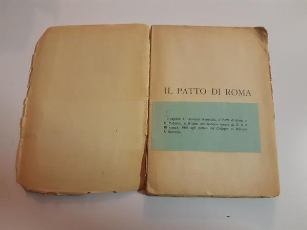 Amendola Borghese Ojetti Torre Ruffini Il patto di Roma 1919 …