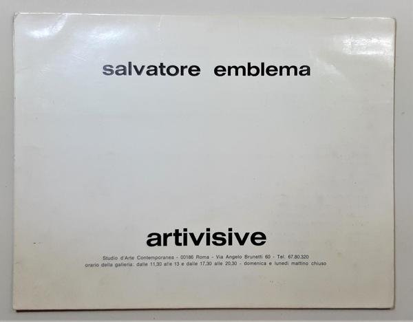 Salvatore Emblema Arti visive lunedÏ 4 dicembre 1972 | Immagine principale