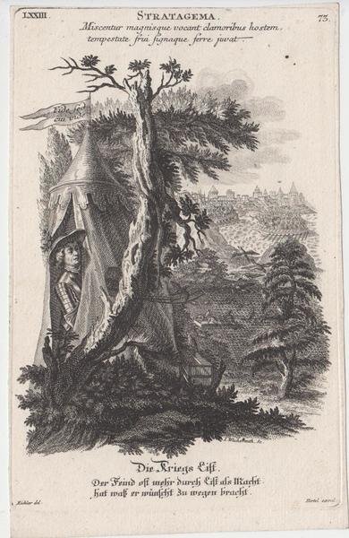 Stampa antica old print Incisione Strattagemma Historiae et Allegoriae Eichler … | Immagine Gallery 1