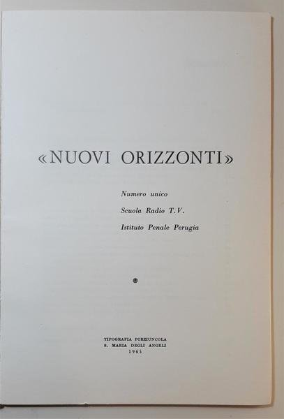 Orizzonti numero unico scuola radio tv Istituto Penale Perugia 1965