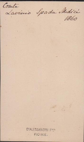 Photo foto cdv albumina Conte Lavinio Spada Medici D'Alessandri 1860