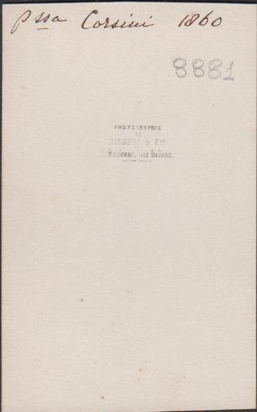 Foto photo cdv albumina Principessa Luisa Scotto Corsini by Disderi …