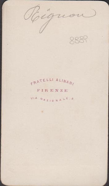 Foto photo cdv albumina Felice Rignon in costume F.lli Alinari …