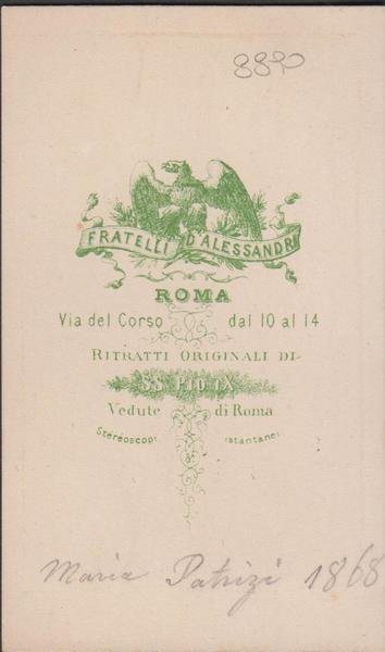 Foto photo cdv albumina nobildonna Maria Patrizi in costume ciociaro …