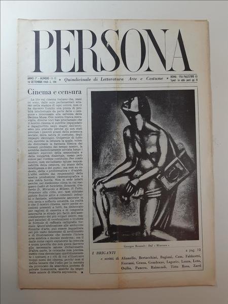 Persona quindicinale di letteratura arte e costume 11 12 1960