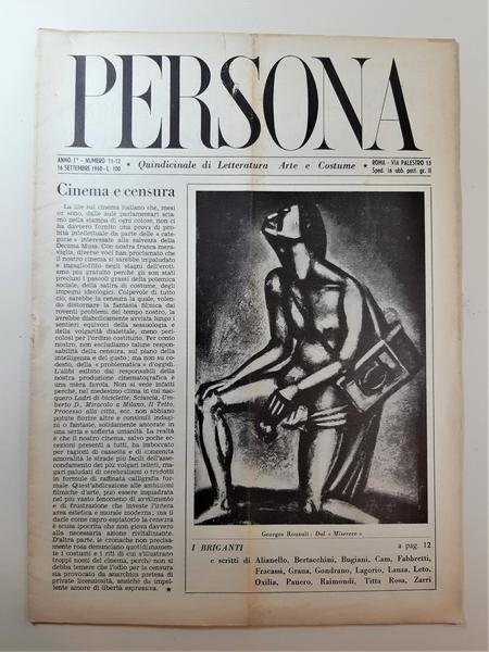 Persona quindicinale di letteratura arte e costume 11 12 1960
