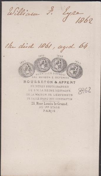 Foto photo cdv albumina William Henry Eyre SJ conte di …