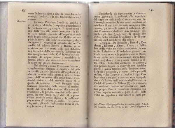 Luigi Metaxa L'antrace i contagi le intermittenti lettere. Roma 1837