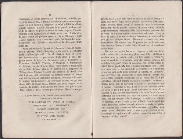 Peste Colera Gabriele de' Conti Ferretti cardinale Orazione del professor …