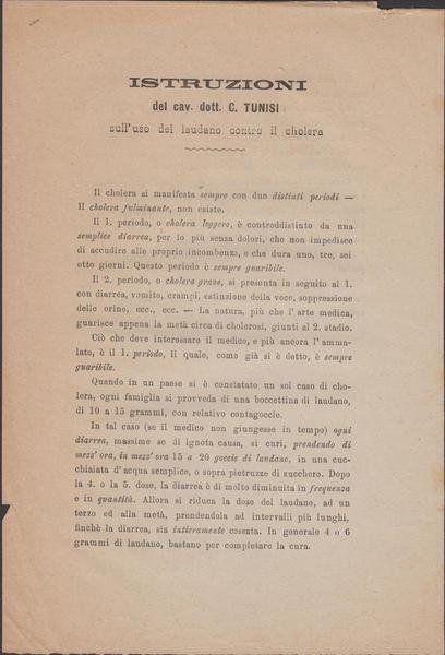 Provvedimenti contro il colera del 1885 in Sicilia relazione del …