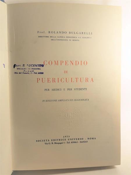 Bulgarelli Compendio di puericultura SEU 1973 4∞ ed