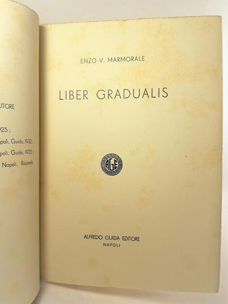 Enzo V. Marmorale Liber gradualis Guida editore 1936