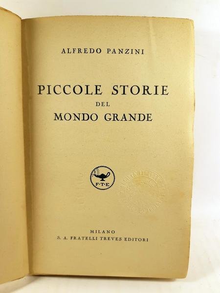 Panzini Piccole Storie del mondo grande Treves 1935