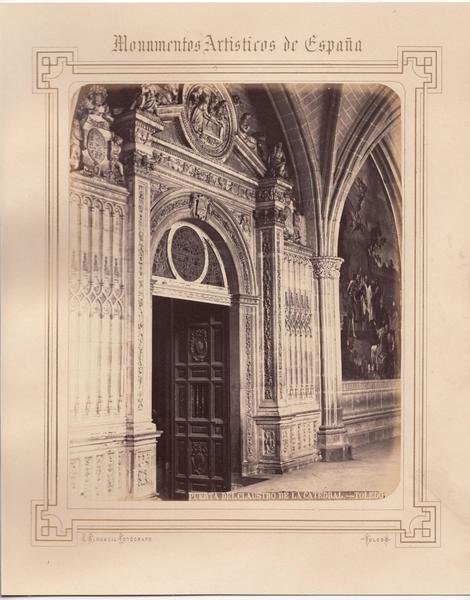 Photo foto albumina puerta del claustro de la Catedral Toledo …