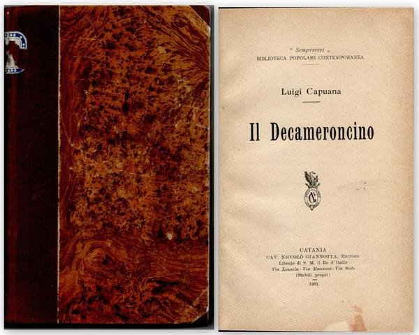 Luigi Capuana Il Decameroncino Catania Cav. Niccolo' Giannotta Editore 1901