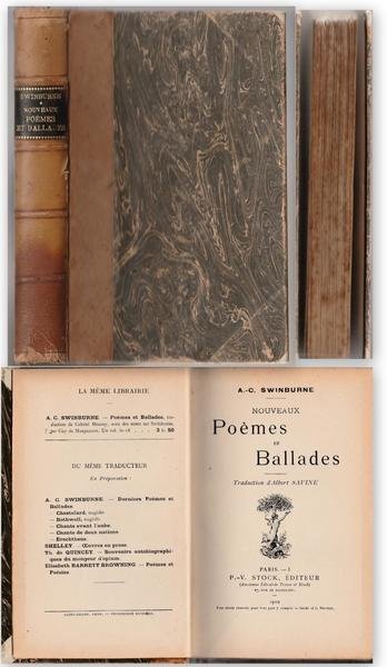 A. C.Swinburne Noveaux Poemes Et Ballades Ed. Stock 1902-L4910
